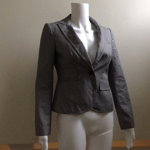 Banana Republic Grey Blazer w/ Black Stitching - Picture 5 of 8